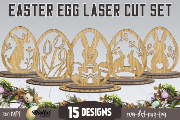 3D Easter Eggs Laser Cut Easter Stand