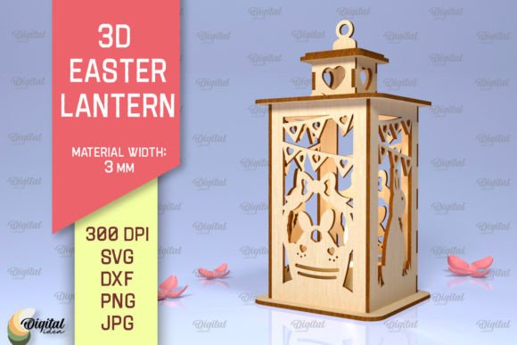 3D Easter Lantern SVG. 3D Lantern Laser