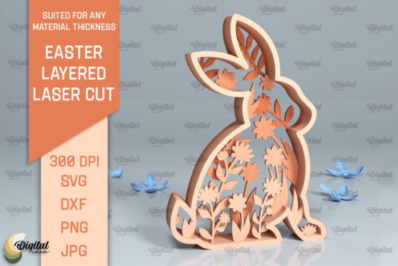 3D Easter Layered Decor Laser Cut: A Digital Design Asset