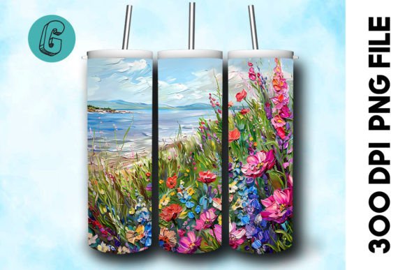 3D Oil Paint Floral Tumbler Wrap 21