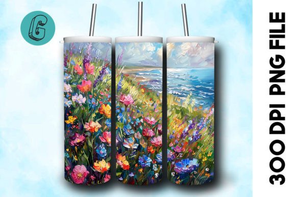 3D Oil Paint Floral Tumbler Wrap 28: Elevate Your Creative Projects
