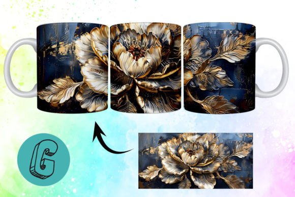 3D Oil Paint Gold Flower Mug Wrap 15: A Comprehensive Evaluation