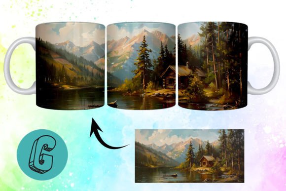 3D Oil Paint Vintage Sence Mug Wrap 05: A Creative Resource for DIY Enthusiasts