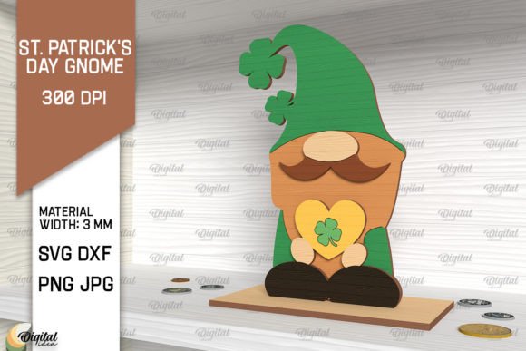3D St. Patrick s Day Gnome Laser Cut