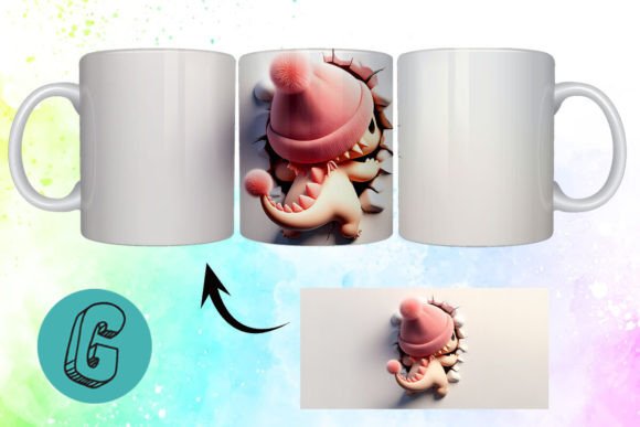3D Valentine Dragon 3D Mug Wrap 06: Bringing Fantasy to Your Daily Cup