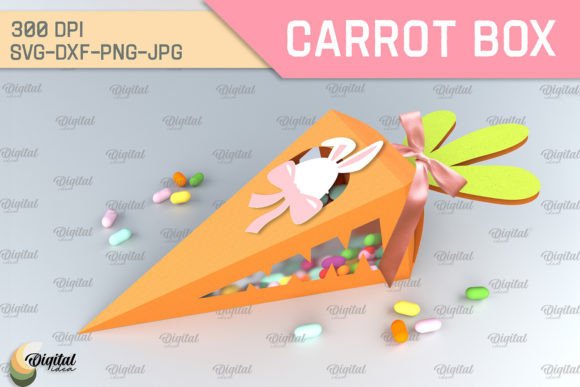 Carrot Box SVG: 3D Easter Gift Box Paper