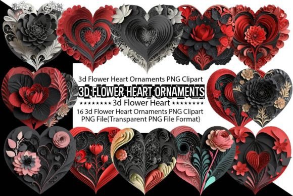 Elevating the Digital Craft Economy with the 3D Flower Heart Ornaments Bundle