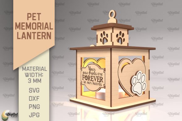 Pet Memorial Lantern SVG. 3D Lamps Laser