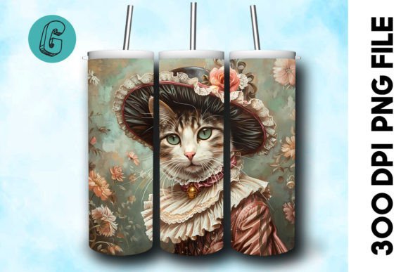 Transform Your Creative Projects with the 3D Oil Paint Elegant Cat Tumbler Wrap 24