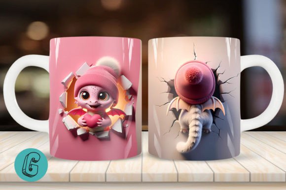 Valentine Dragon 3D Mug Wrap 2 Side 20