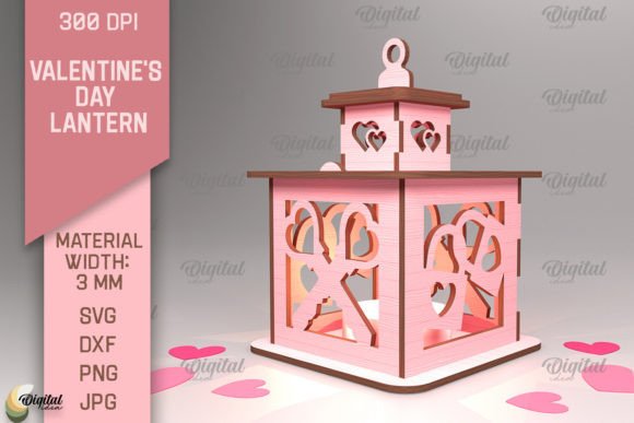 Valentine s Day Lantern SVG. 3D Lasercut